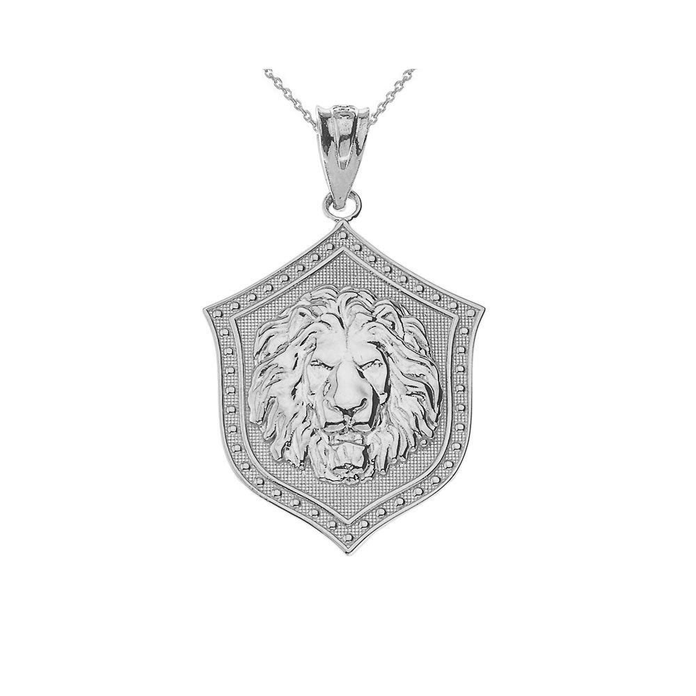 Lion Shield Pendant Necklace in Gold, view 4