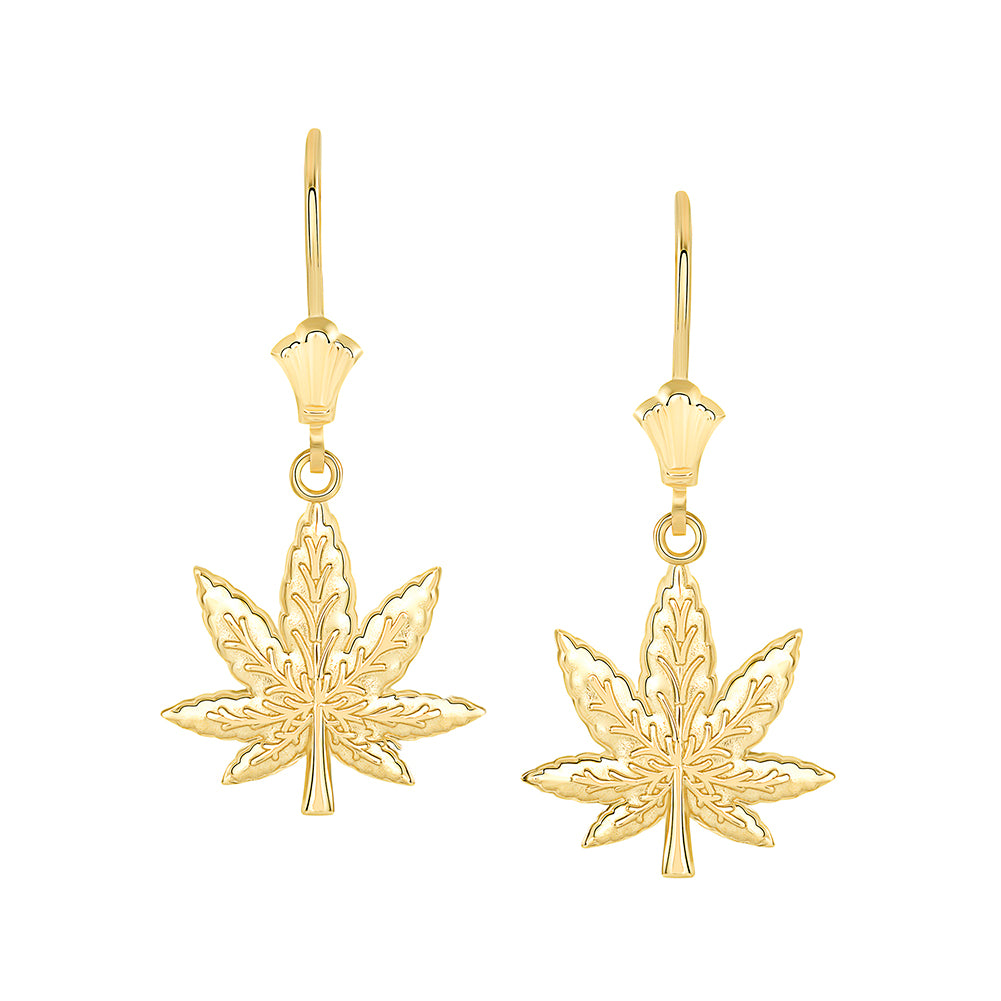 Marijuana Weed Leverback Earrings