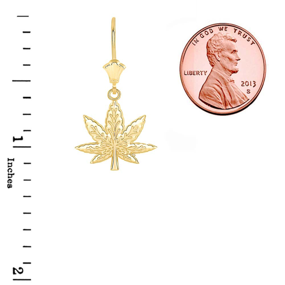 Marijuana Weed Leverback Earrings, view 2