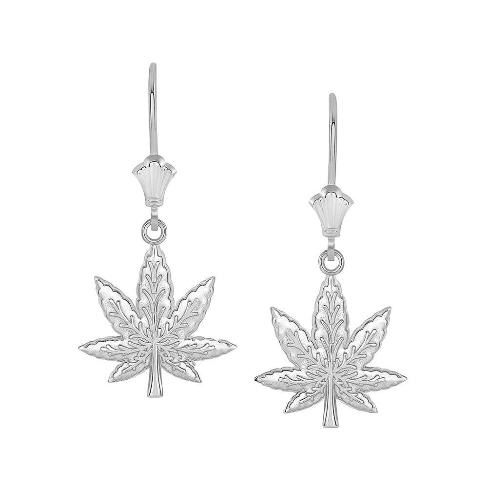 Marijuana Weed Leverback Earrings, view 4