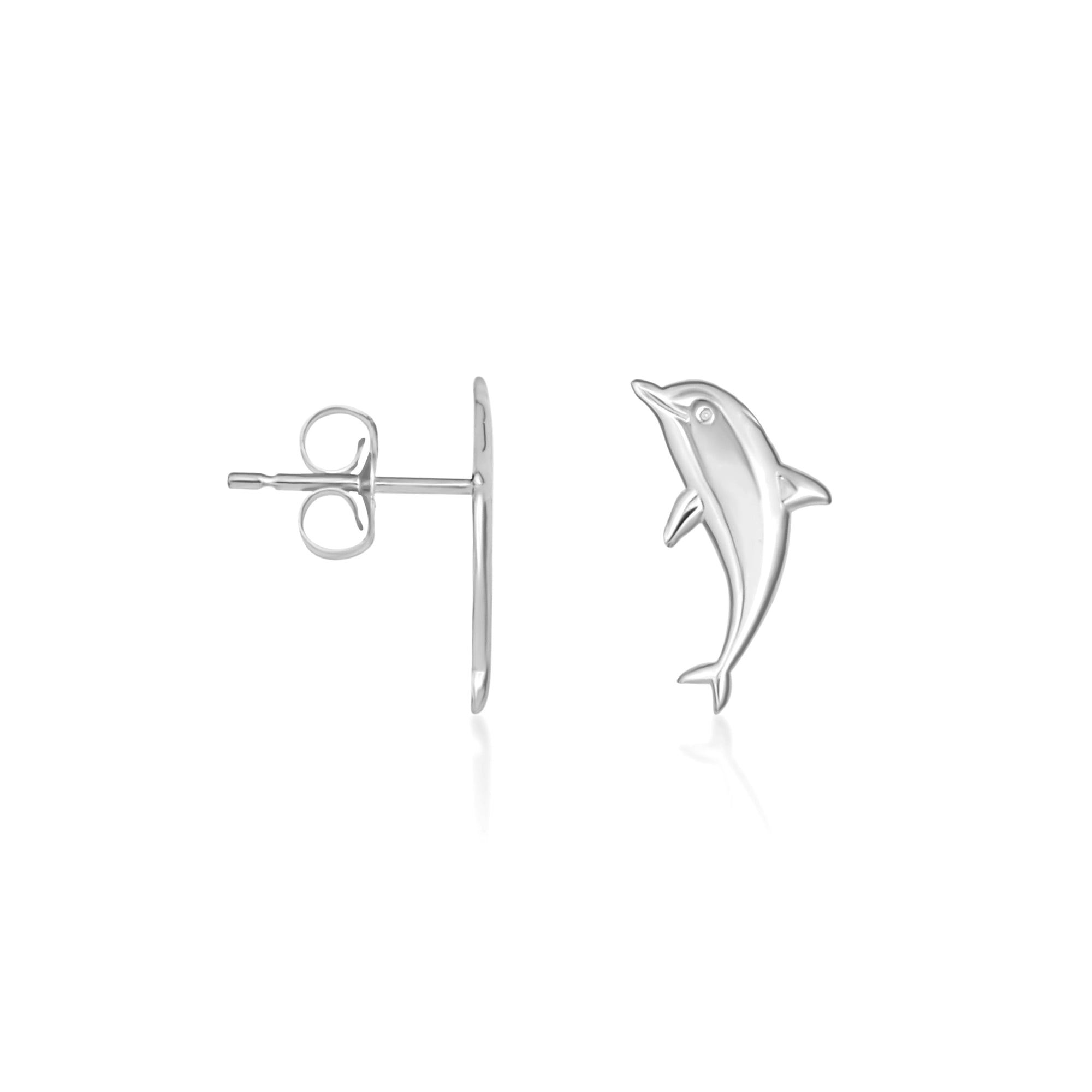 Marine Dolphin Stud Earrings