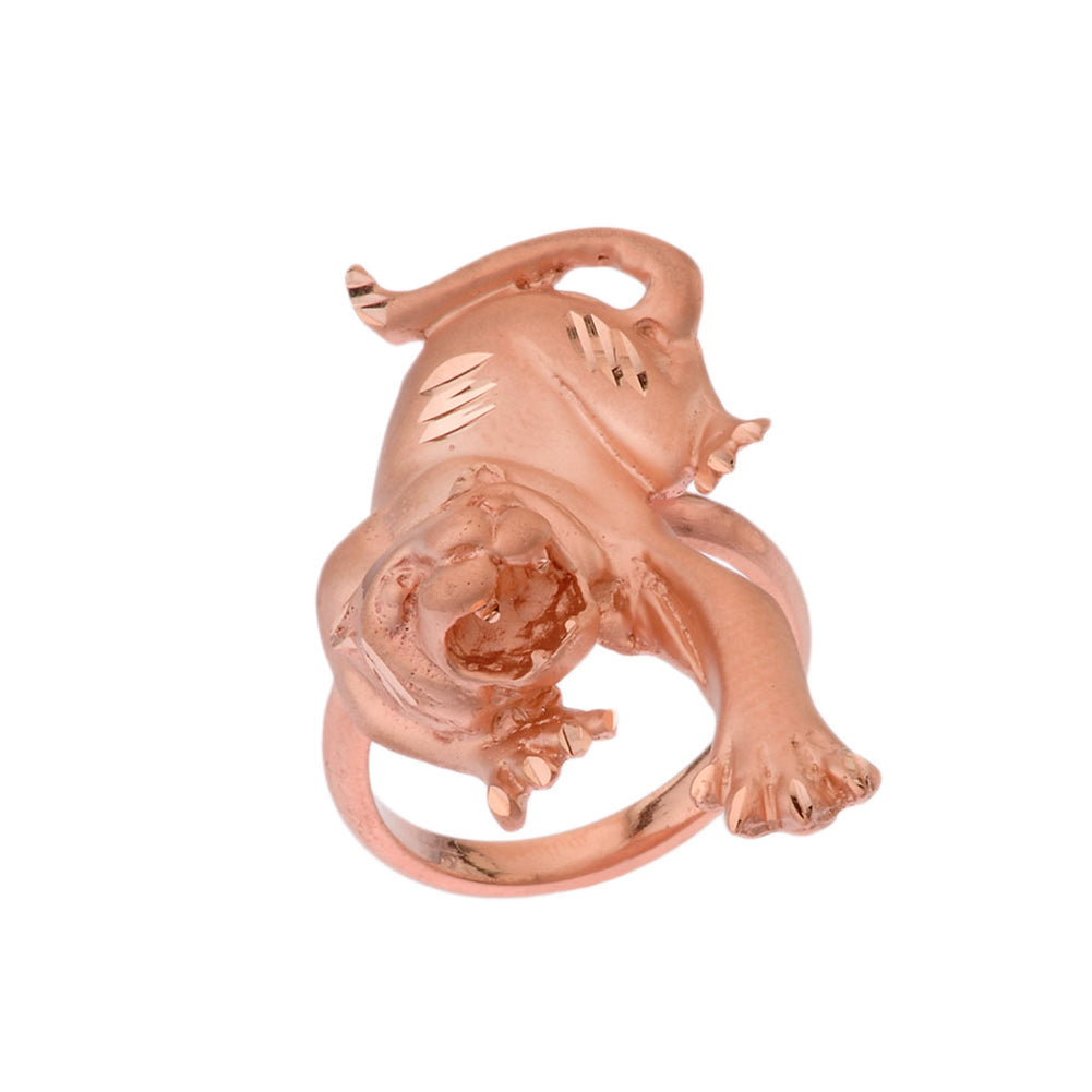 Matte Panther Statement Ring in Rose Gold