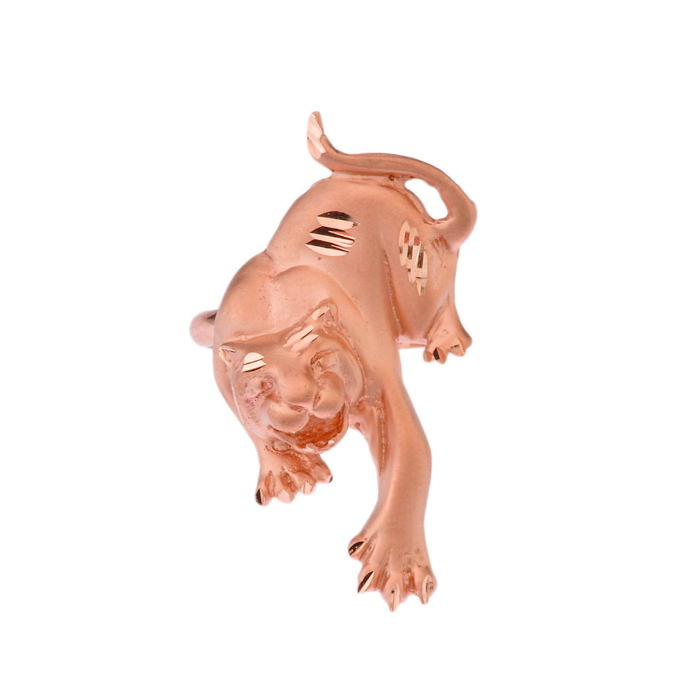 Matte Panther Statement Ring in Rose Gold, view 2