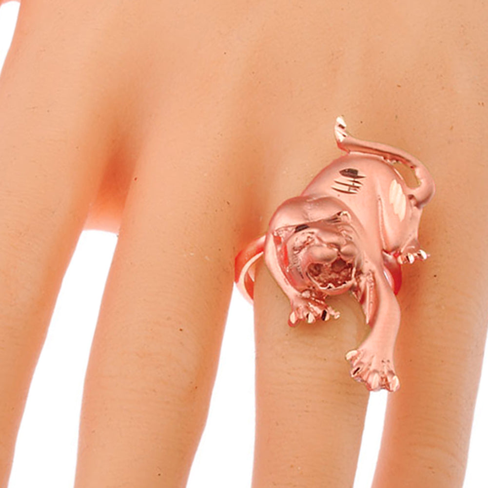 Matte Panther Statement Ring in Rose Gold, view 3