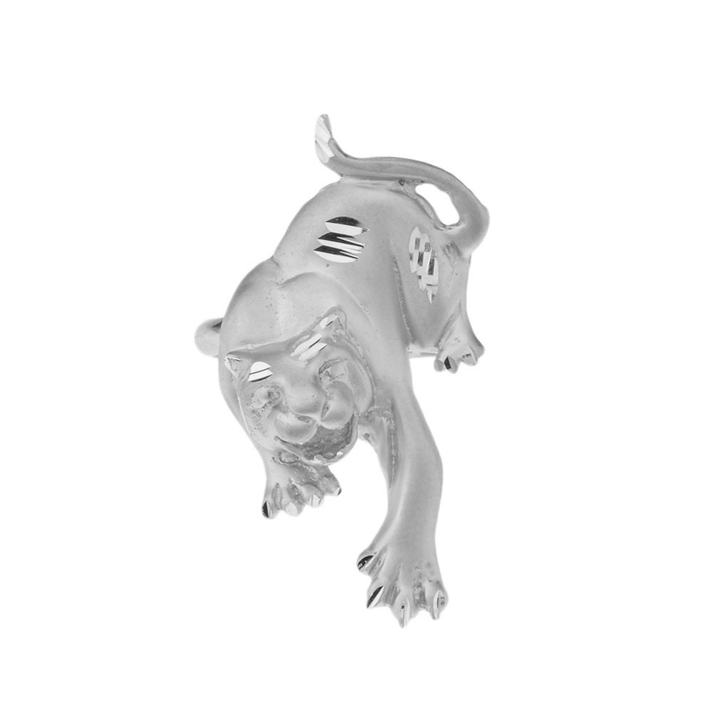 Matte Panther Statement Ring in White Gold, view 2