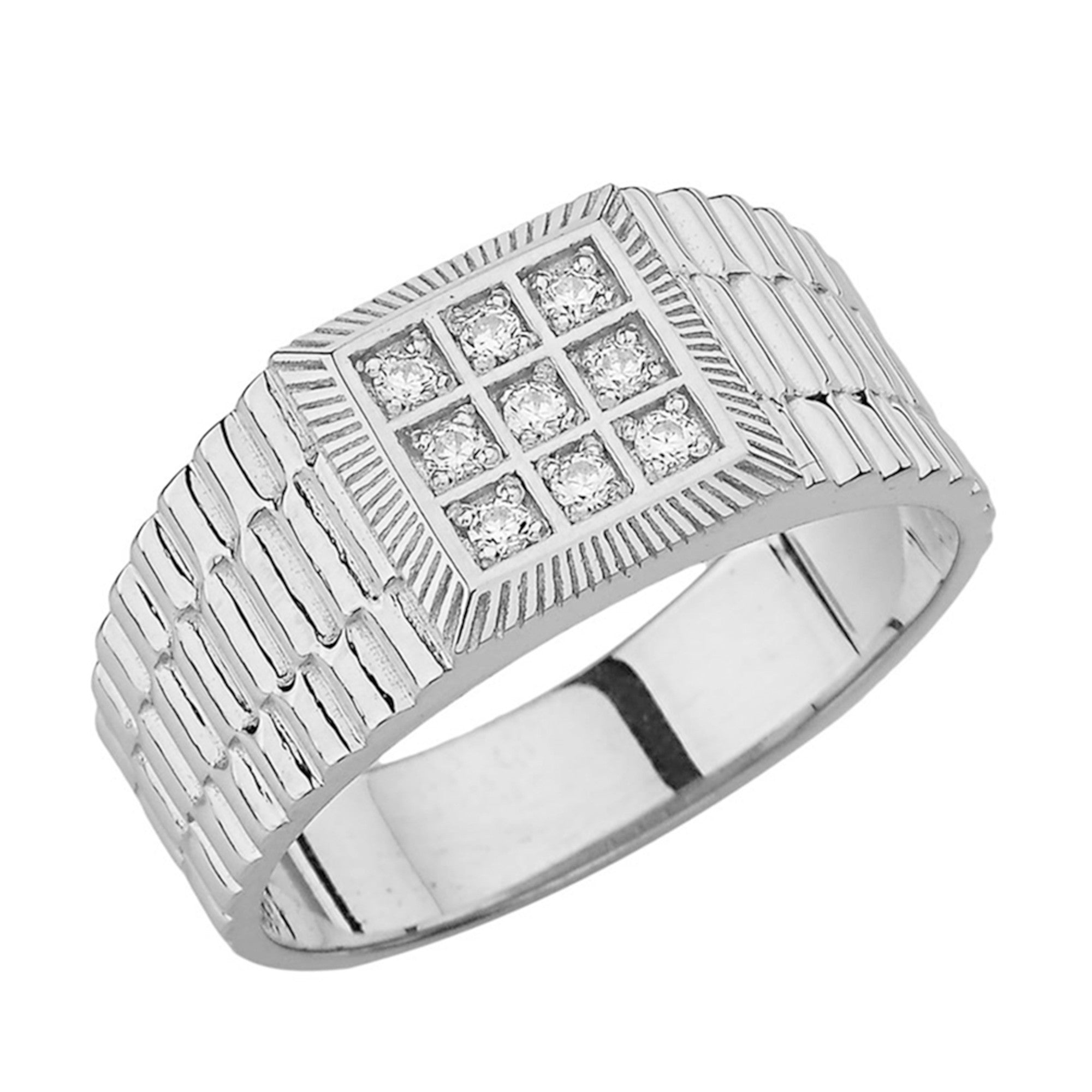 Men's Diamond Watch Band in Gold, view 3