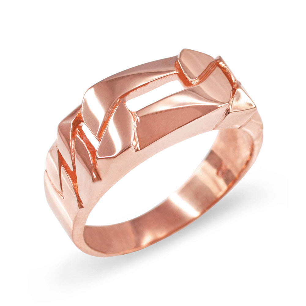 Men's Gold Figaro Chain Link Ring, view 2