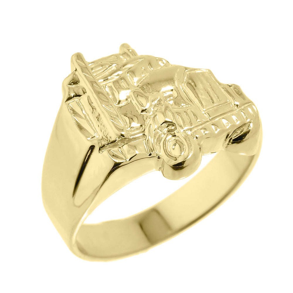 Men's Gold Truck Design Ring