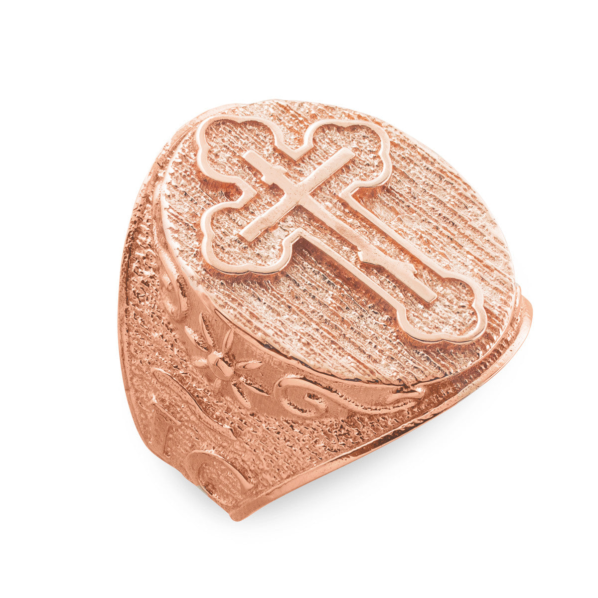 Men's Solid Gold Eastern Orthodox Cross Ring, view 2