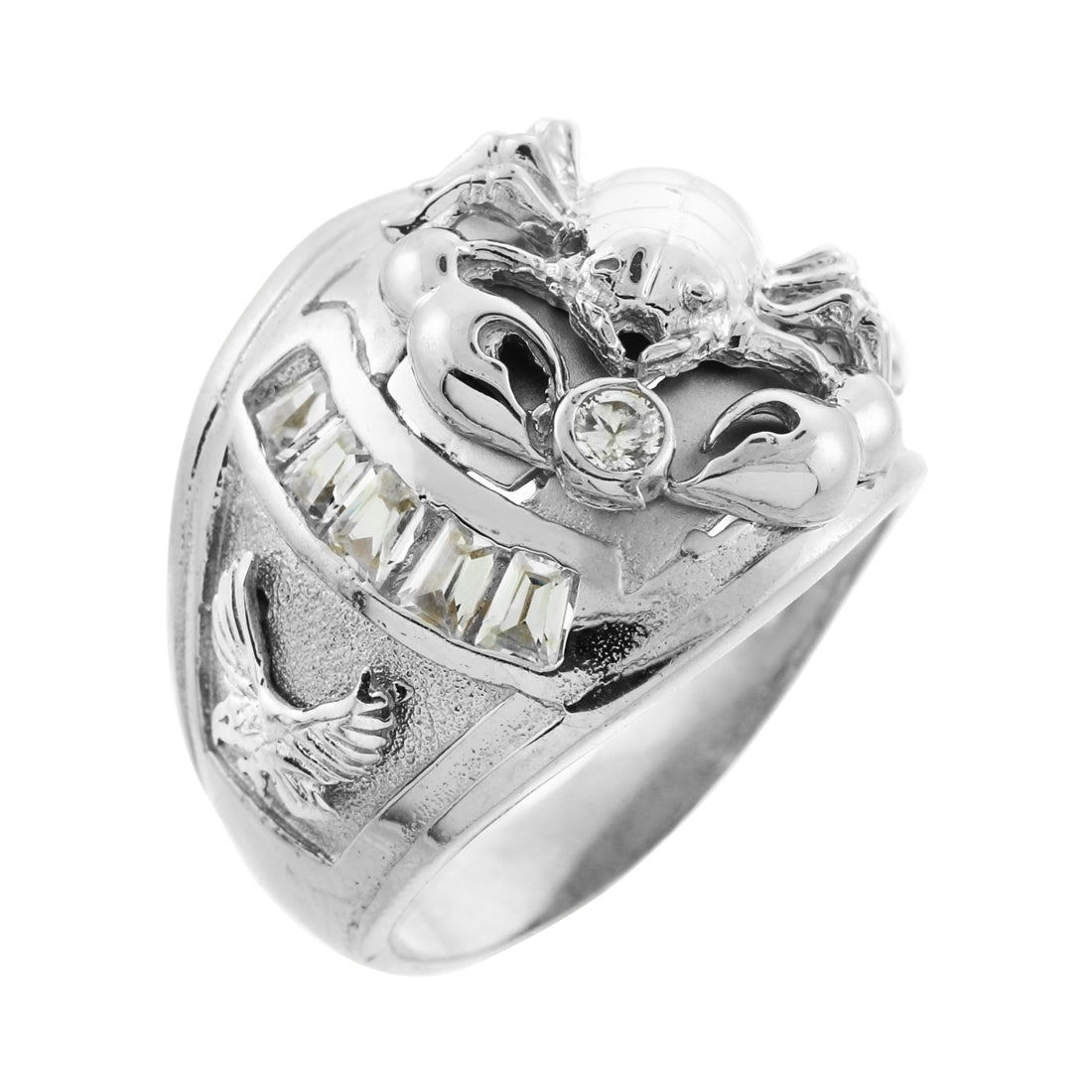 Men's Sterling Silver Scorpion CZ Ring, view 2