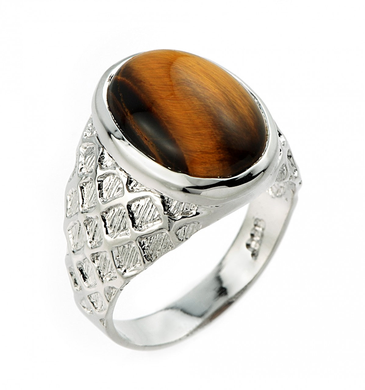 Men's Sterling Silver Tiger Eye Ring