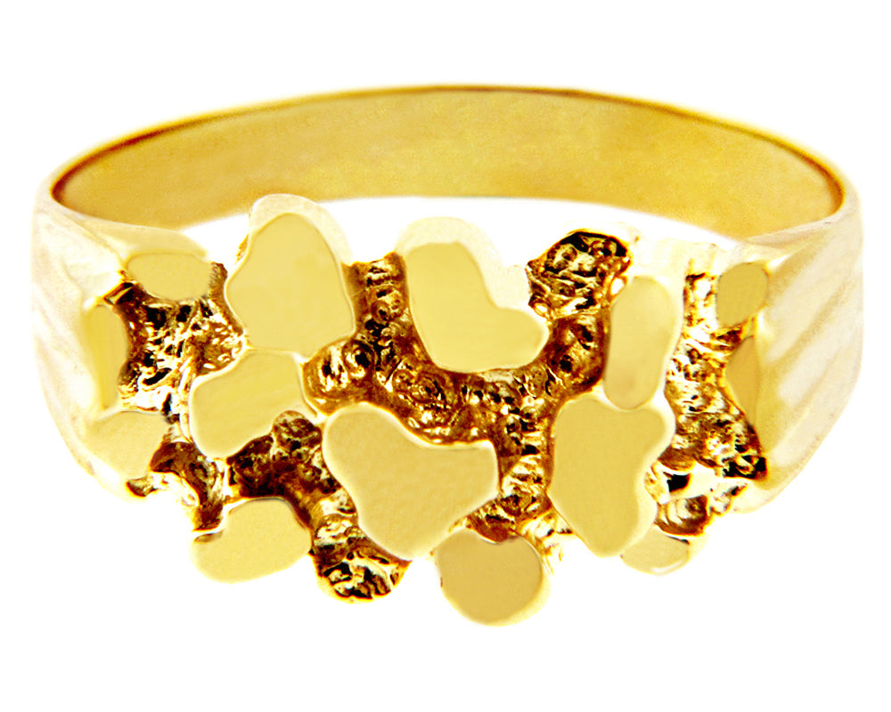 Men's Strong Solid Gold Nugget Ring, view 2