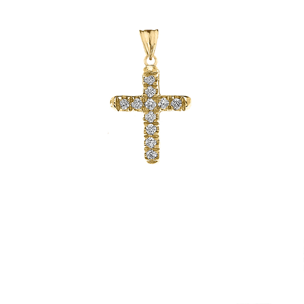 Mini Elegant Diamond Cross Pendant Necklace