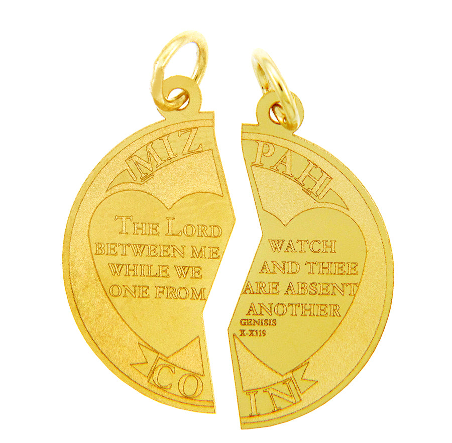 Mizpah Coin Gold Pendant