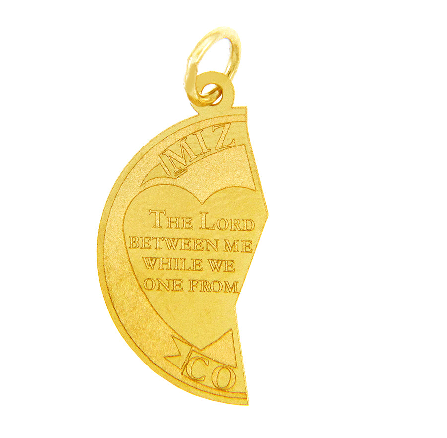 Mizpah Coin Gold Pendant, view 2
