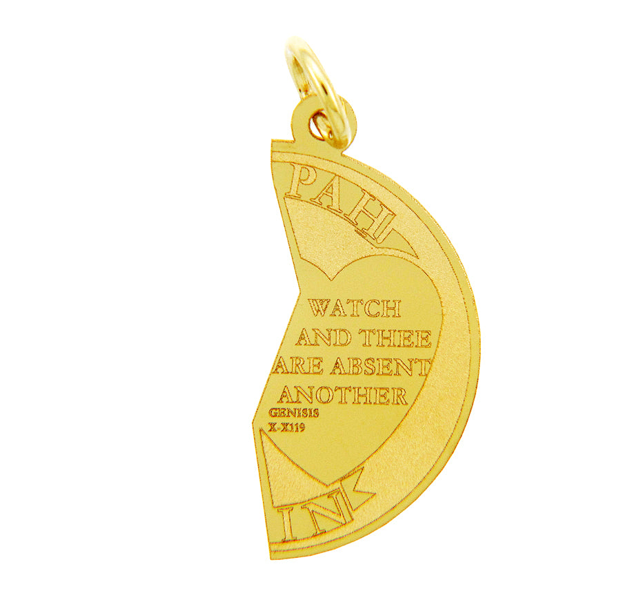 Mizpah Coin Gold Pendant, view 3