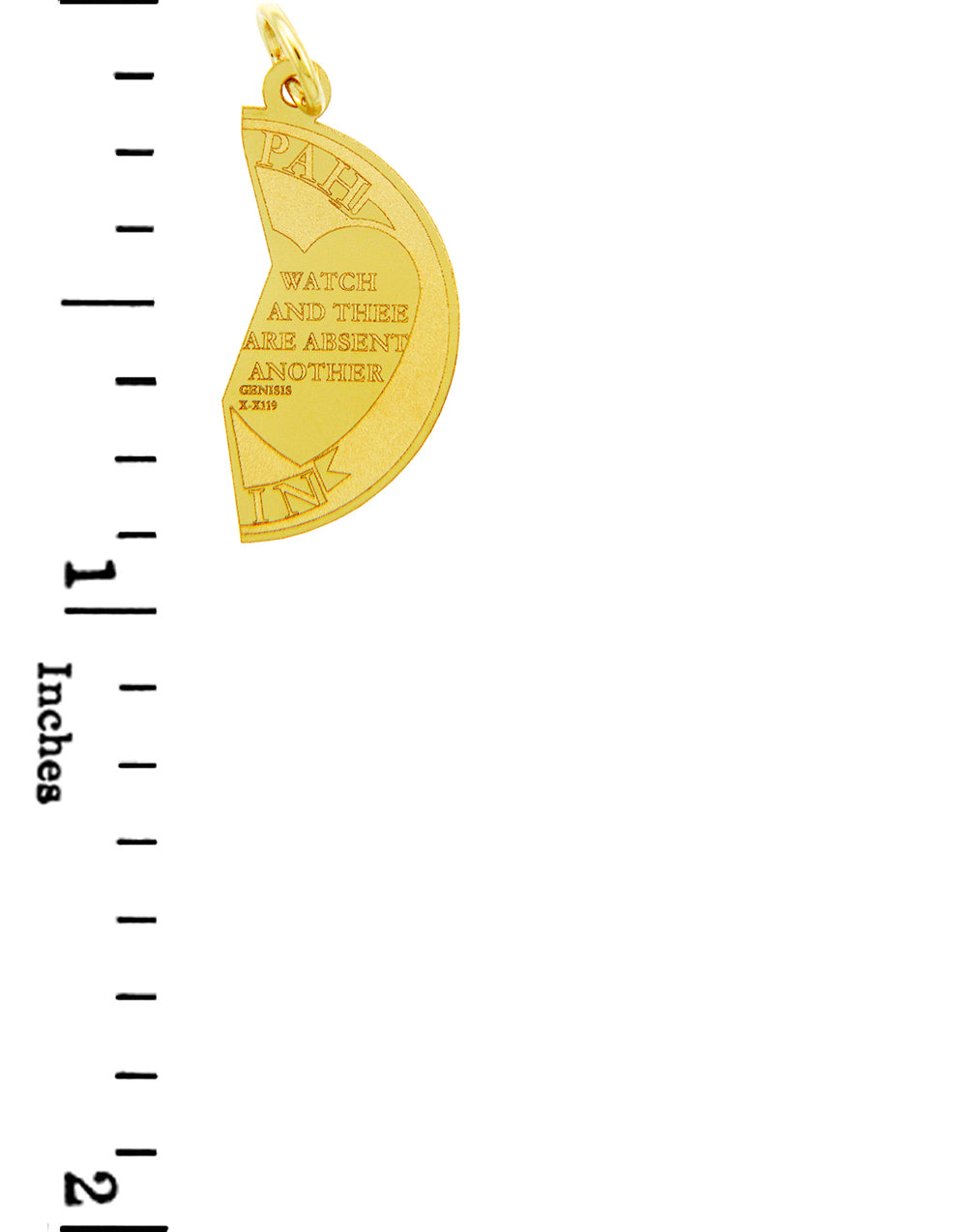 Mizpah Coin Gold Pendant, view 4
