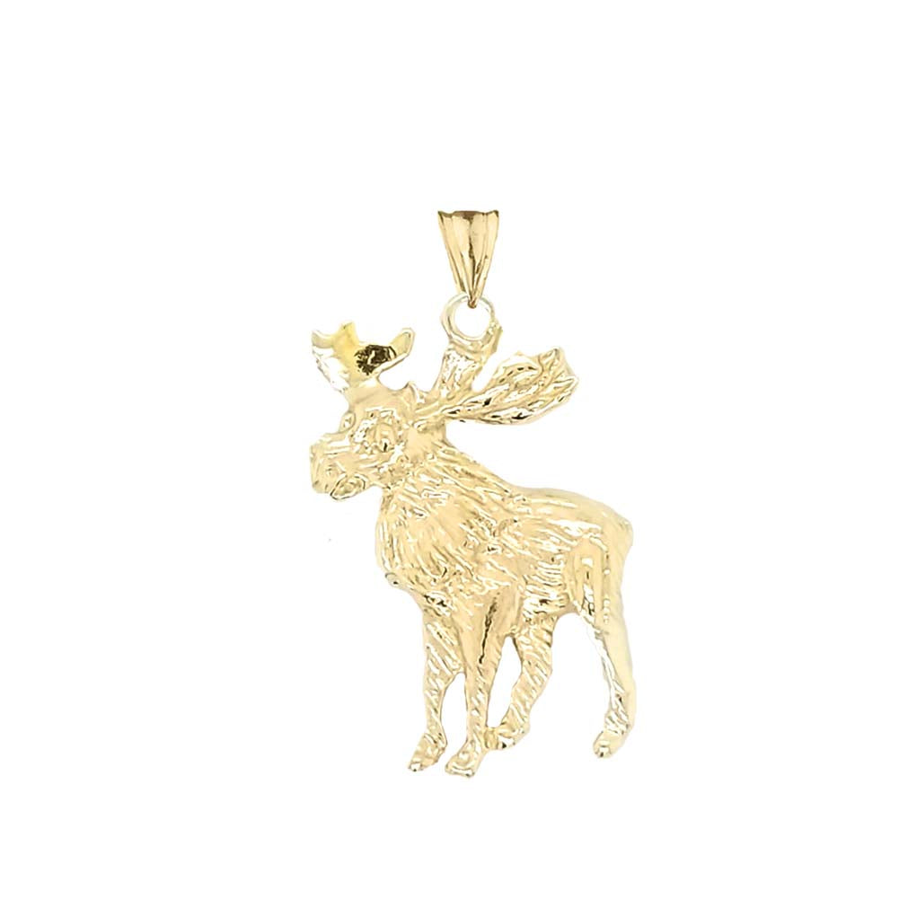 Moose Pendant Necklace In Gold, view 2
