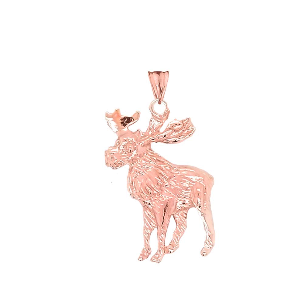 Moose Pendant Necklace In Gold, view 5