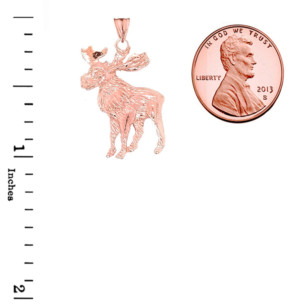 Moose Pendant Necklace In Gold, view 6