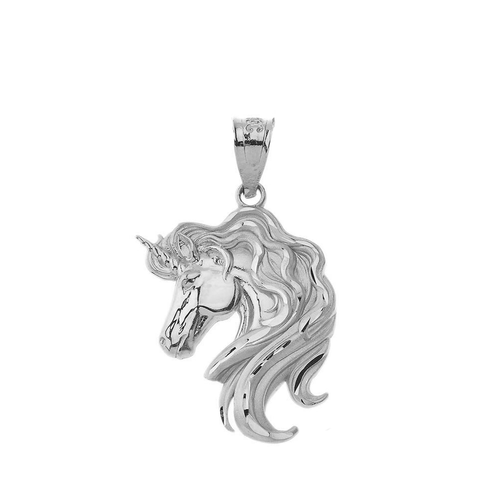 Mythical Unicorn Pendant Necklace in Sterling Silver, view 2