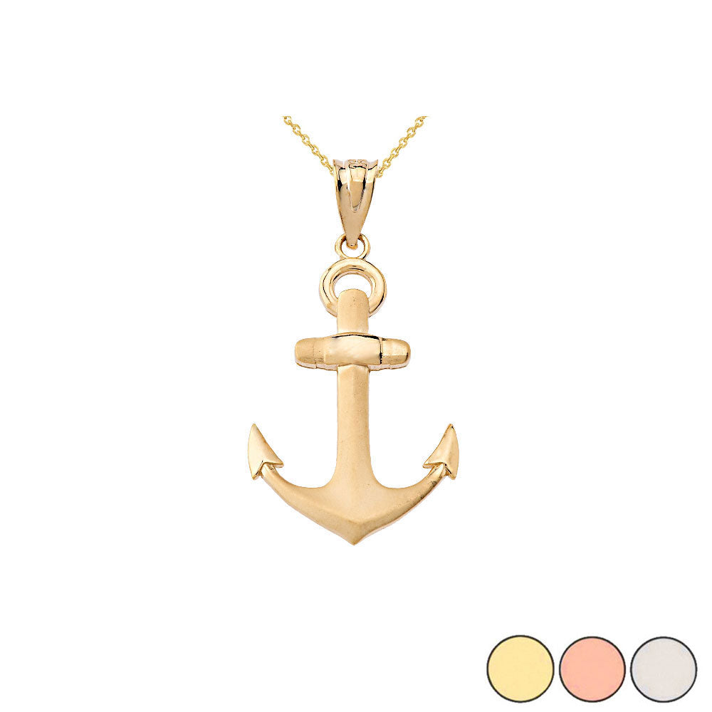 Nautical Anchor Pendant Necklace in Gold