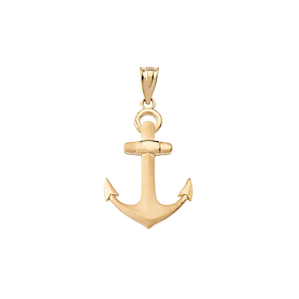 Nautical Anchor Pendant Necklace in Gold, view 2