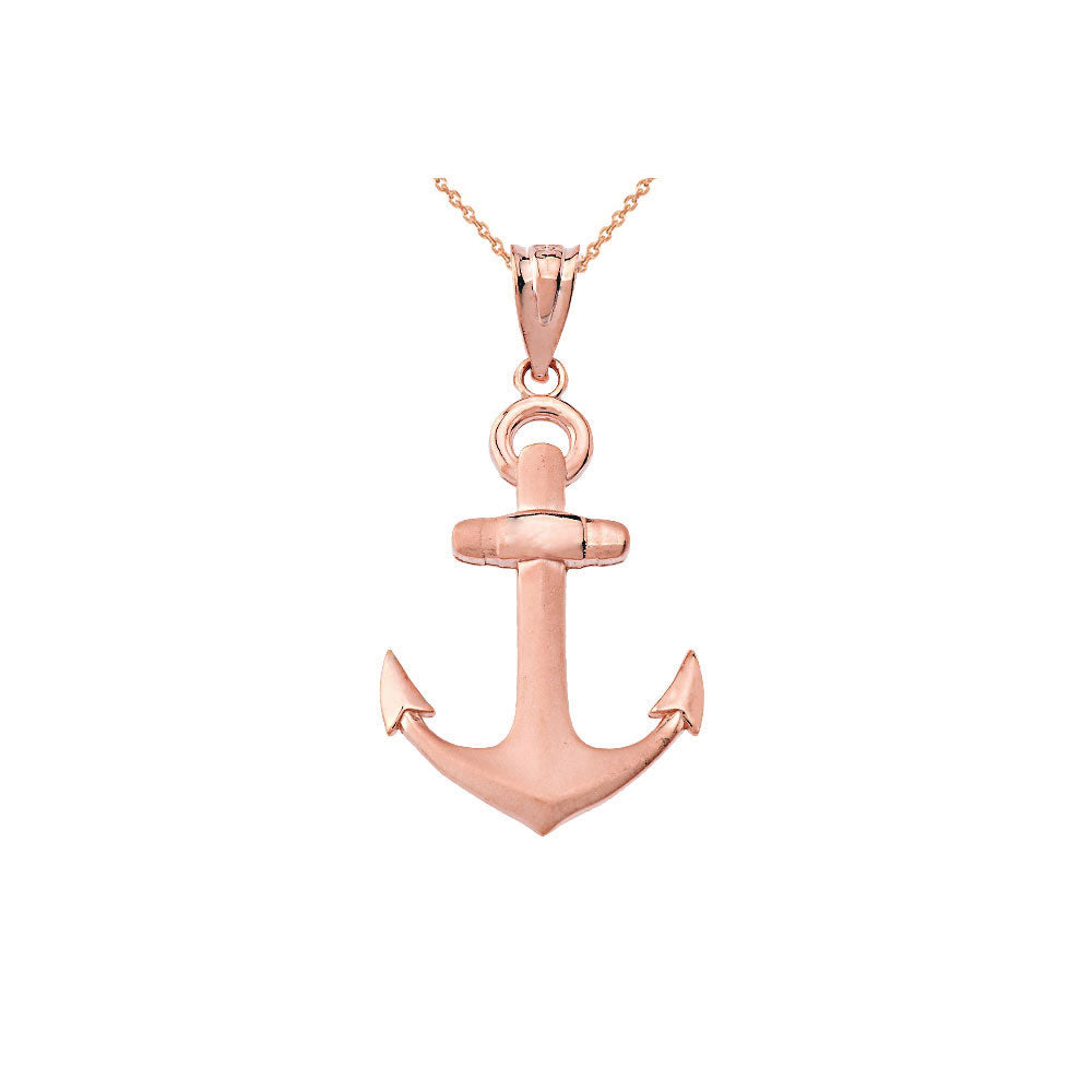 Nautical Anchor Pendant Necklace in Gold, view 5
