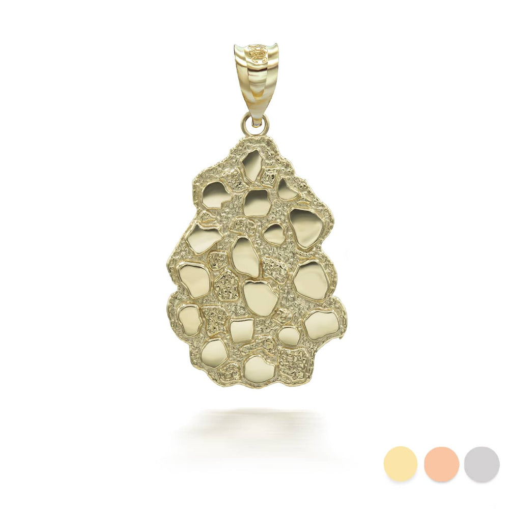 Nugget Pendant in Solid Gold Pendant Necklace