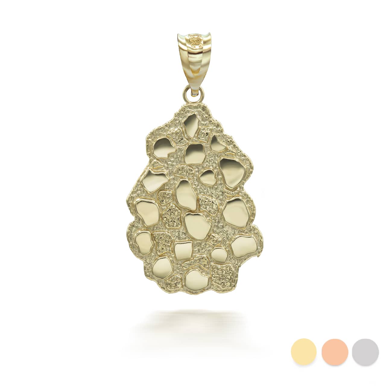 Nugget Pendant in Solid Gold Pendant Necklace