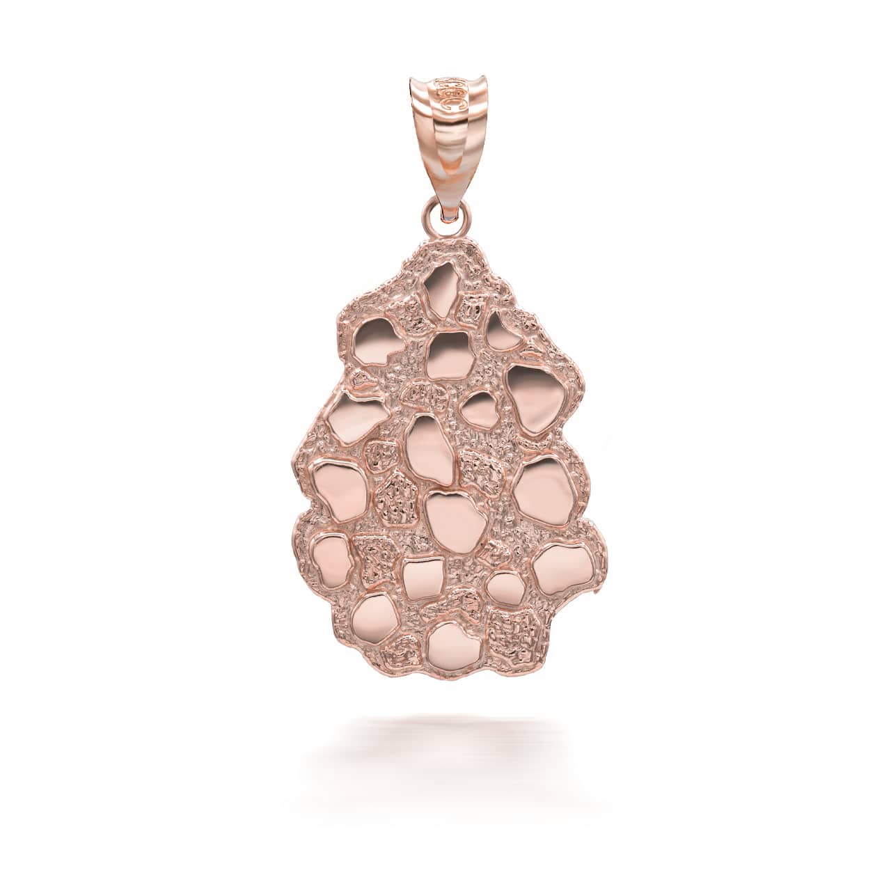 Nugget Pendant in Solid Gold Pendant Necklace, view 4