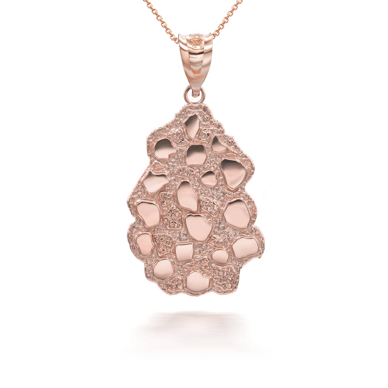 Nugget Pendant in Solid Gold Pendant Necklace, view 5