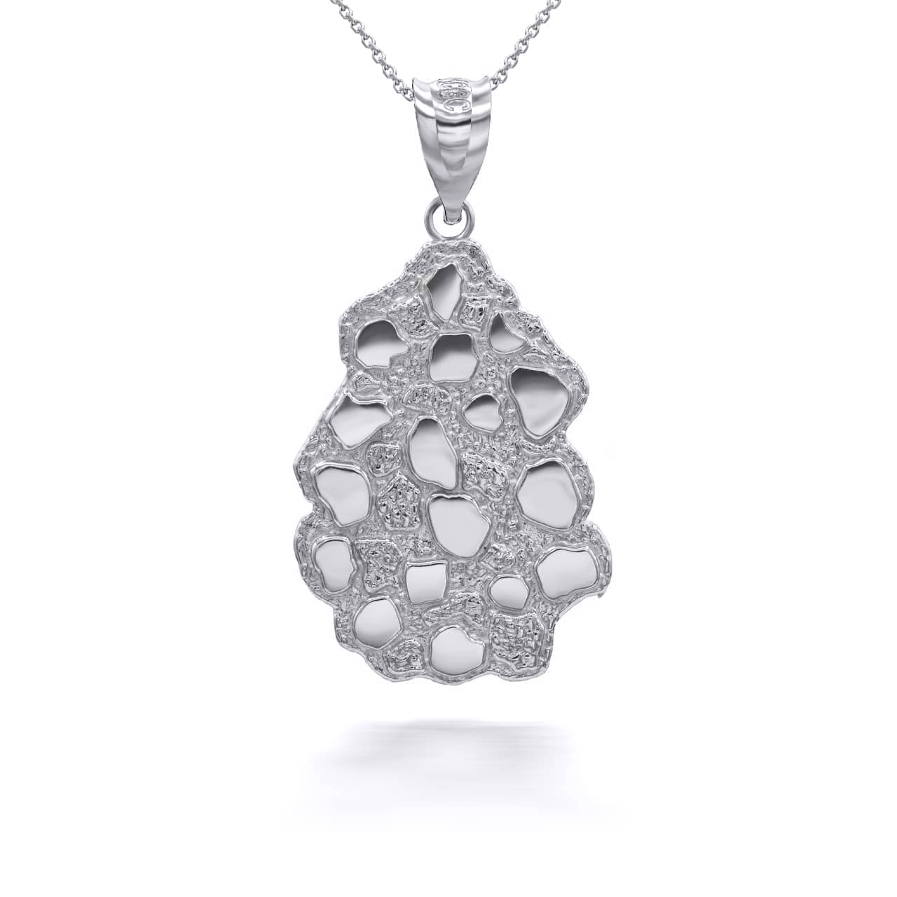 Nugget Pendant in Solid Gold Pendant Necklace, view 7