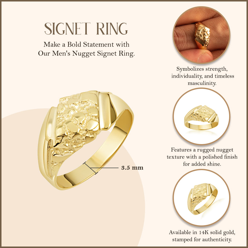 Nugget Ring in 10K and 14K Gold, view 3