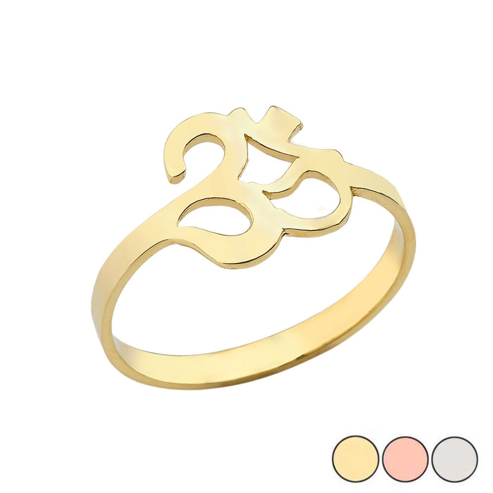 Ohm/Om Ring In (Yellow/Rose/White) Gold