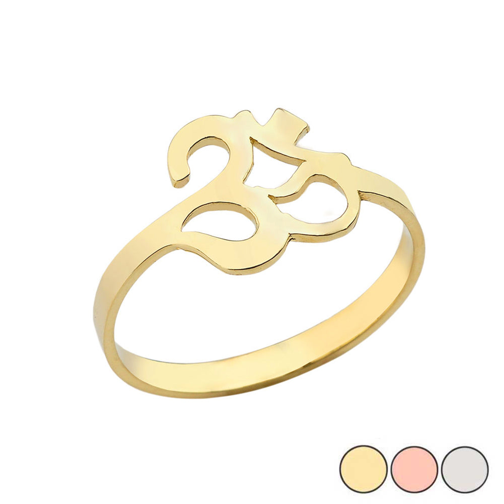 Ohm/Om Ring In (Yellow/Rose/White) Gold