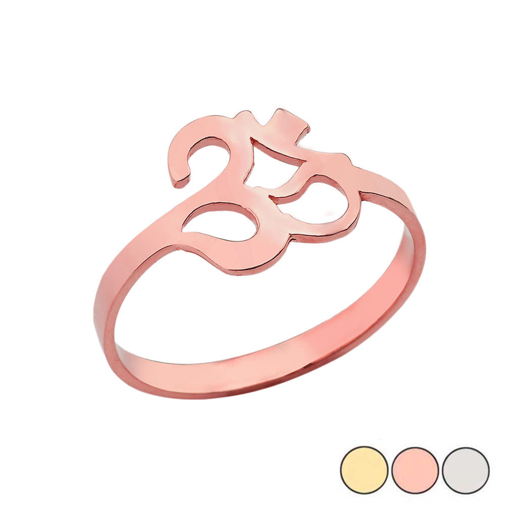 Ohm/Om Ring In (Yellow/Rose/White) Gold, view 2