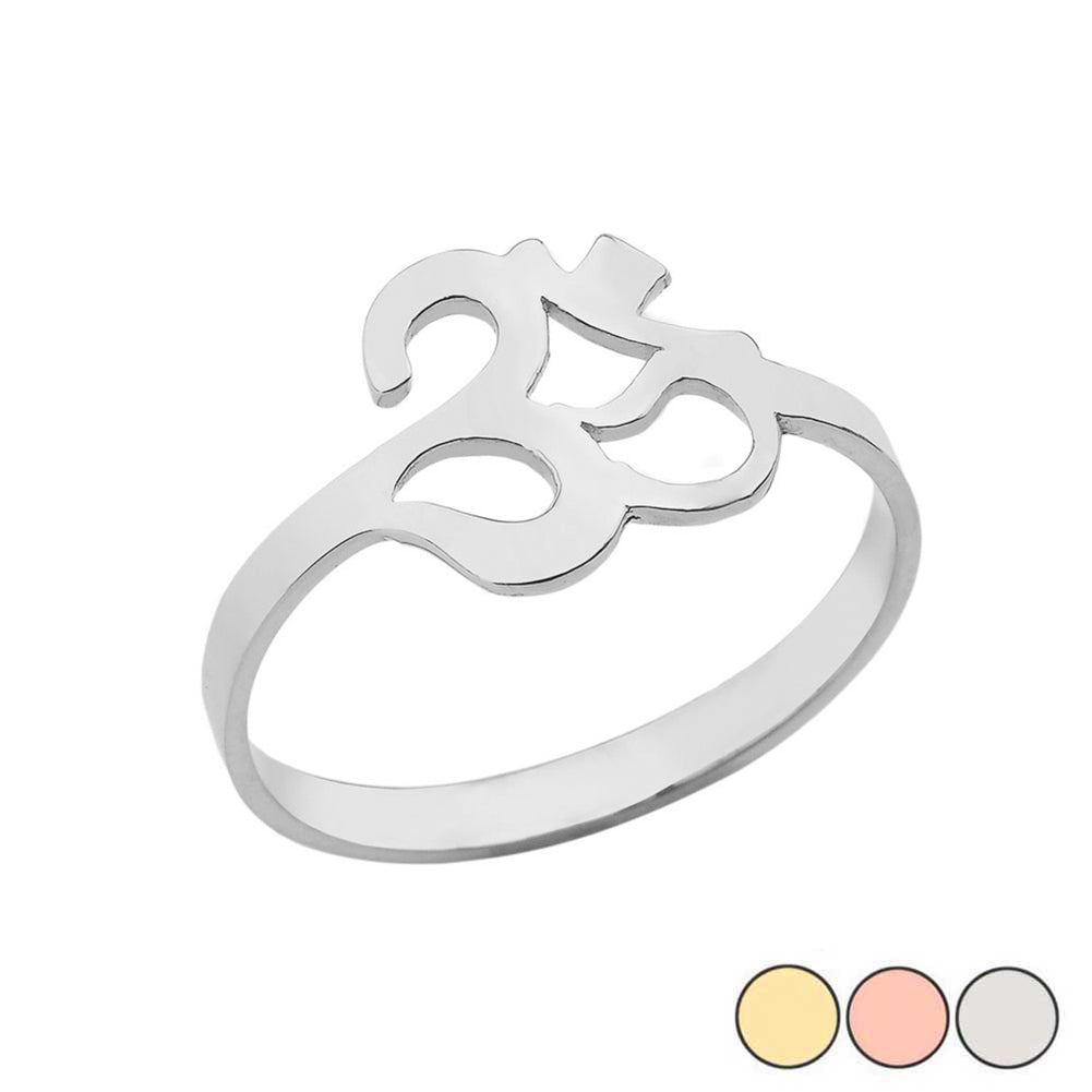 Ohm/Om Ring In (Yellow/Rose/White) Gold, view 3
