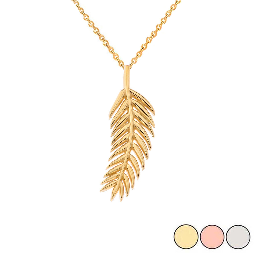 Olive Leaf Pendant Necklace in Gold