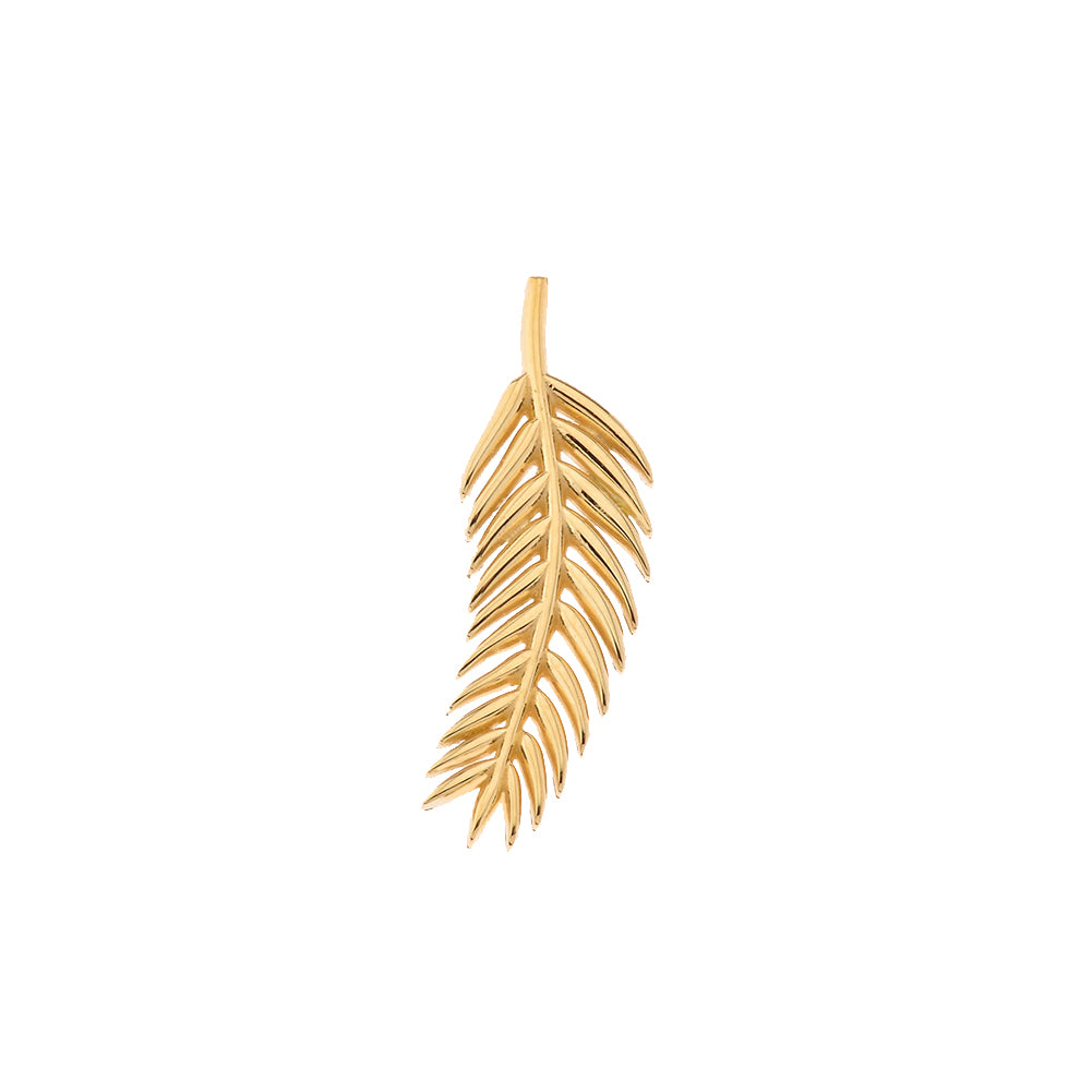 Olive Leaf Pendant Necklace in Gold, view 2
