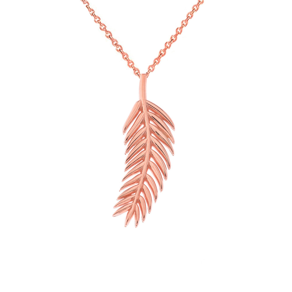 Olive Leaf Pendant Necklace in Gold, view 3