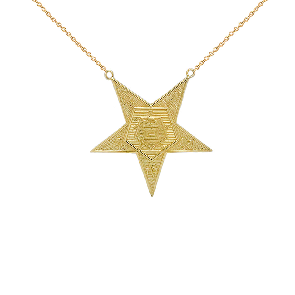 Order of the Eastern Star (OES) Masonic Necklace in Gold, view 2