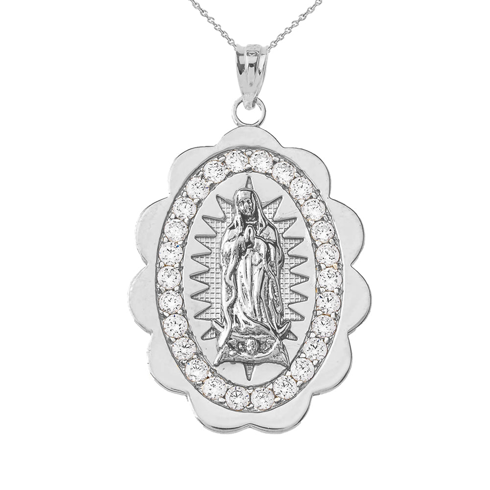 Our Lady of Guadalupe Pendant Necklace in Sterling Silver (S/M/L), view 3