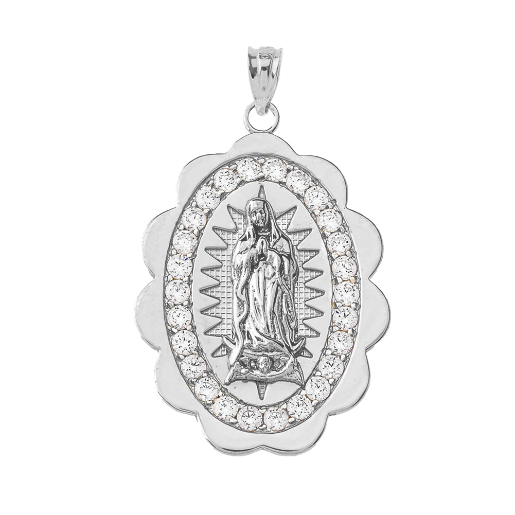 Our Lady of Guadalupe Pendant Necklace in Sterling Silver (S/M/L), view 4