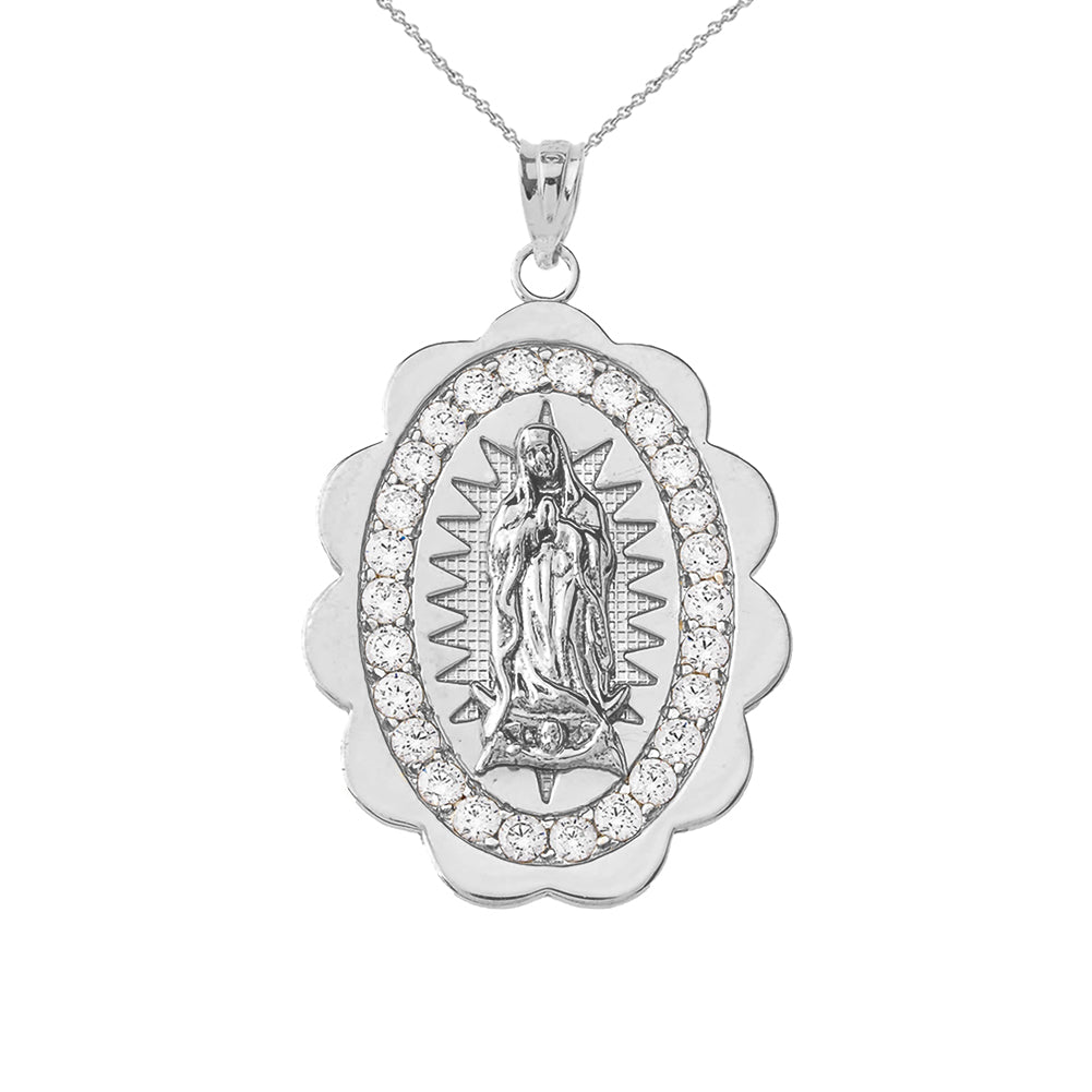 Our Lady of Guadalupe Pendant Necklace in Sterling Silver (S/M/L), view 5