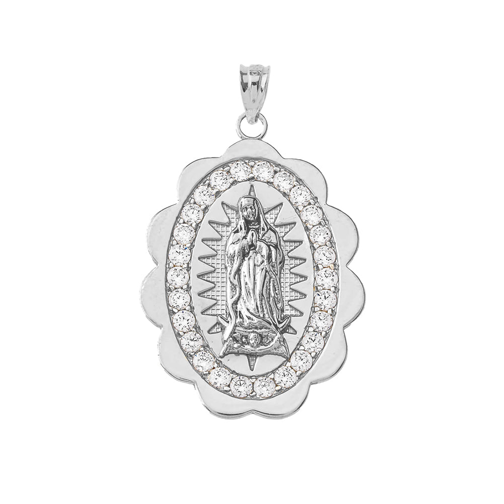 Our Lady of Guadalupe Pendant Necklace in Sterling Silver (S/M/L), view 6