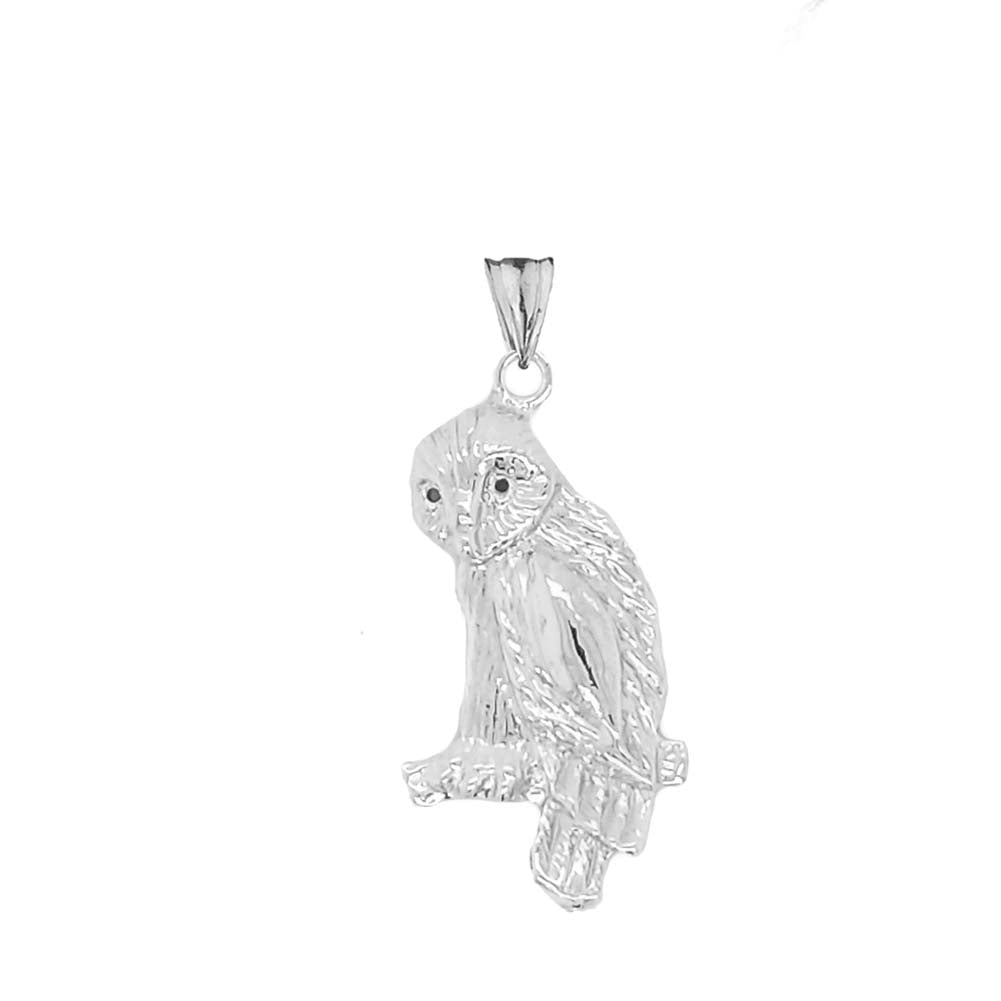 Owl Pendant Necklace In Sterling Silver, view 2