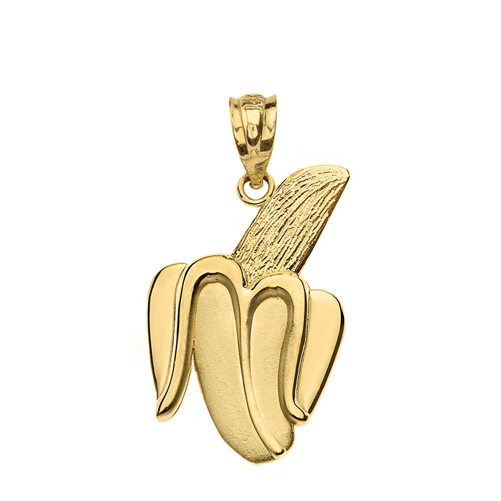 Peeled Banana Pendant Necklace in Gold, view 2