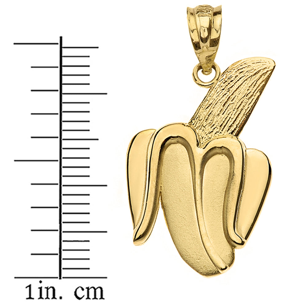 Peeled Banana Pendant Necklace in Gold, view 3