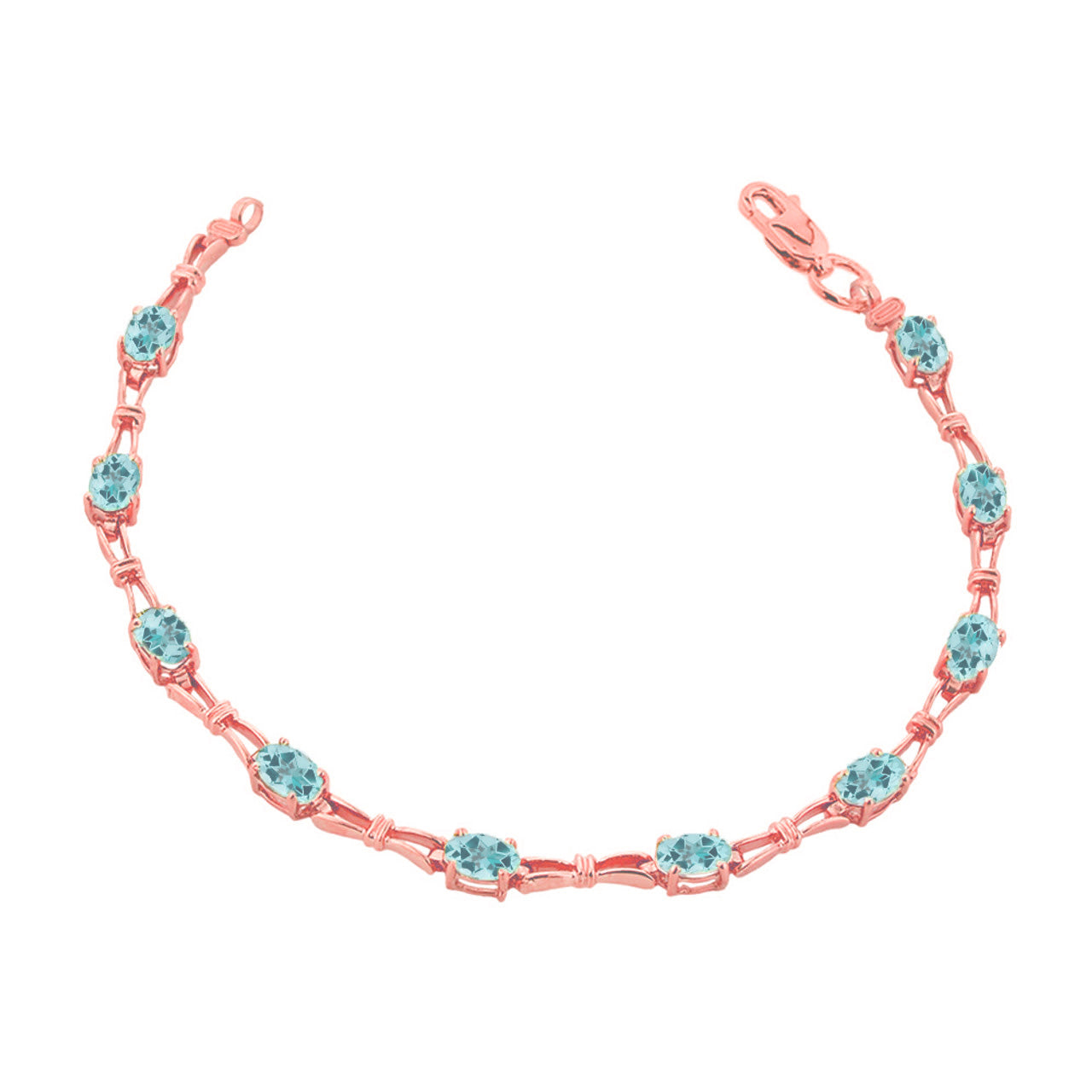 Personalized Birthstone Tennis Bracelet in Rose Gold, view 4